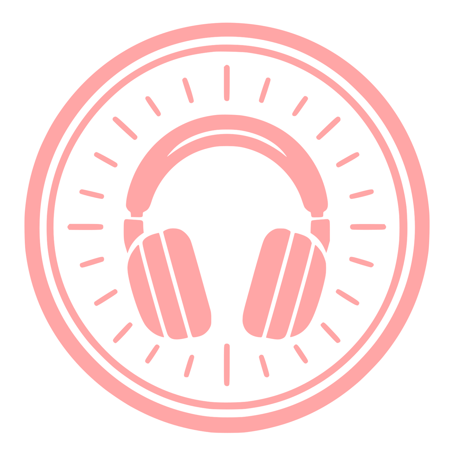 Headphones Circle Badge Logo #ffa6a6