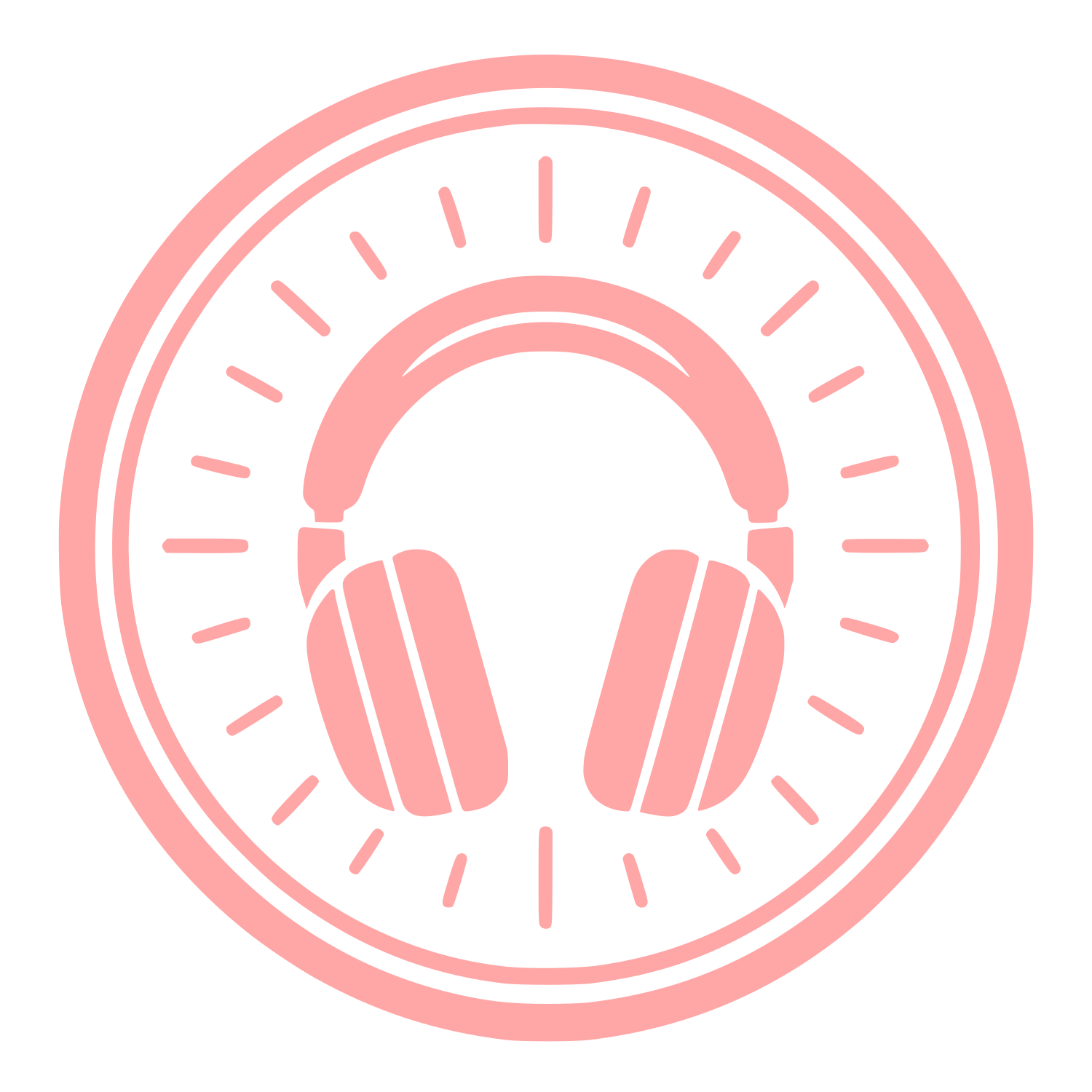 Headphones Circle Badge Logo #ffa6a6