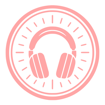Headphones Circle Badge Logo #ffa6a6