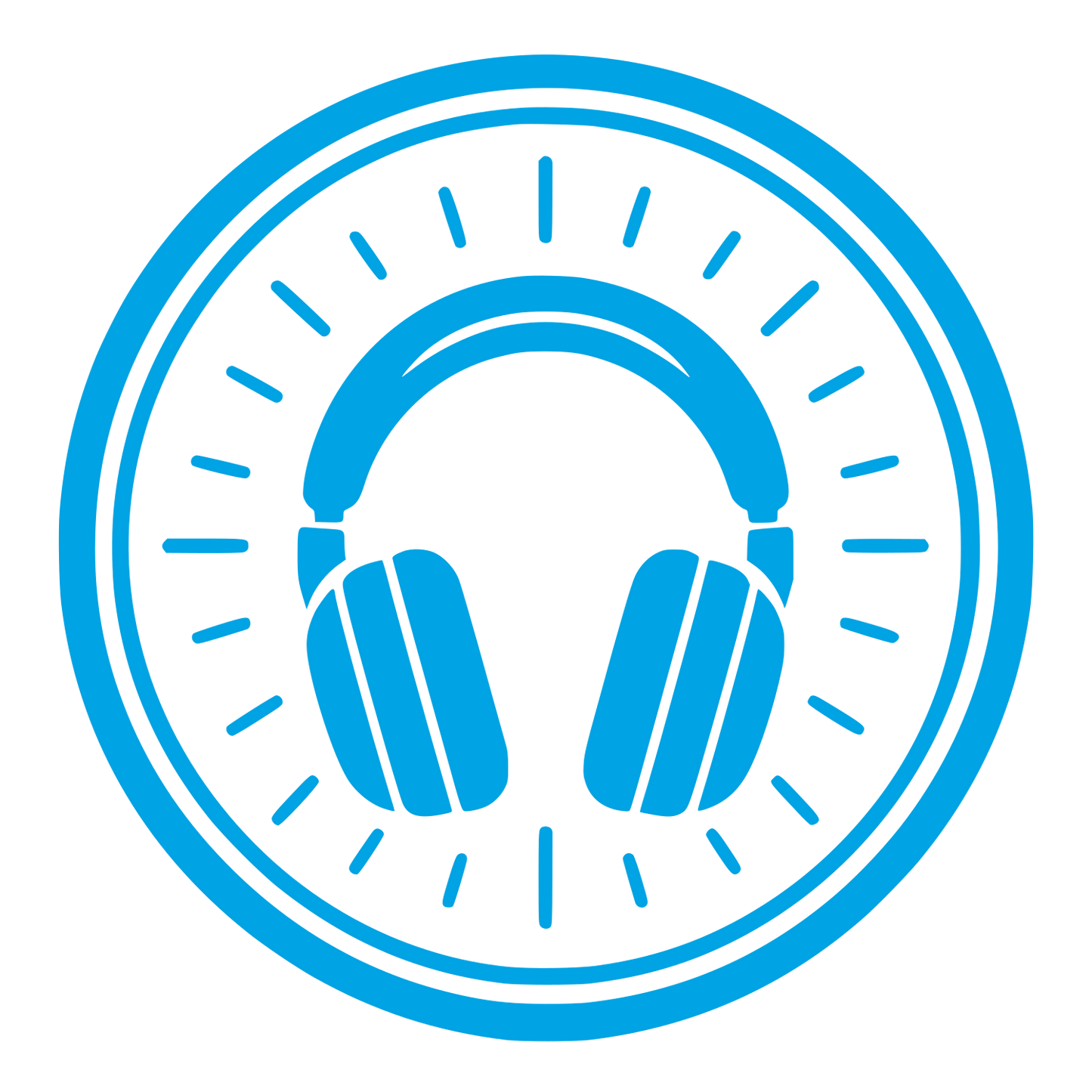 Headphones Circle Badge Logo #00a3e4