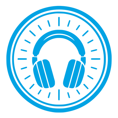 Headphones Circle Badge Logo #00a3e4