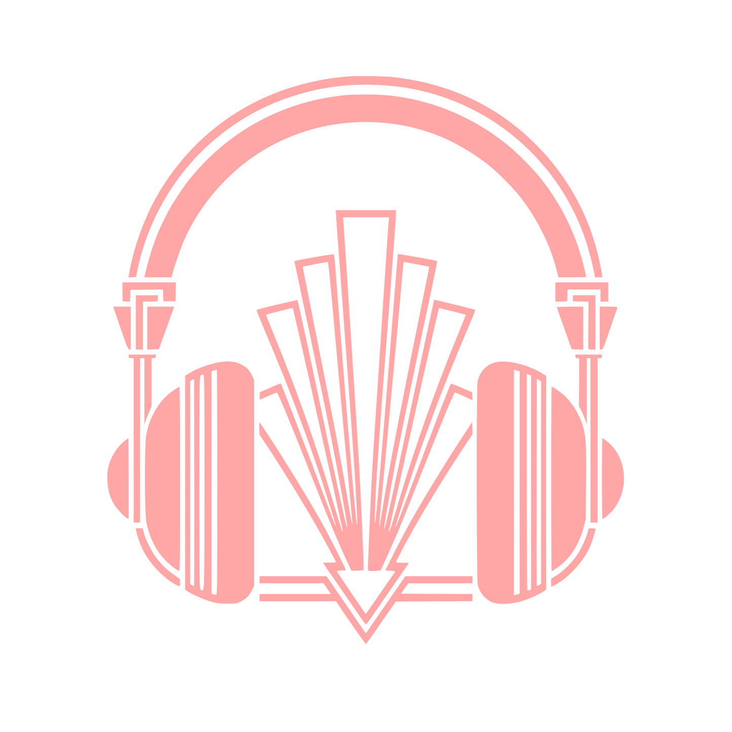 Art Deco Headphones Logo #ffa6a6