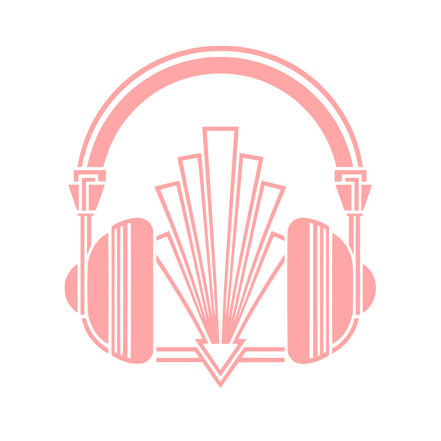 Art Deco Headphones Logo #ffa6a6
