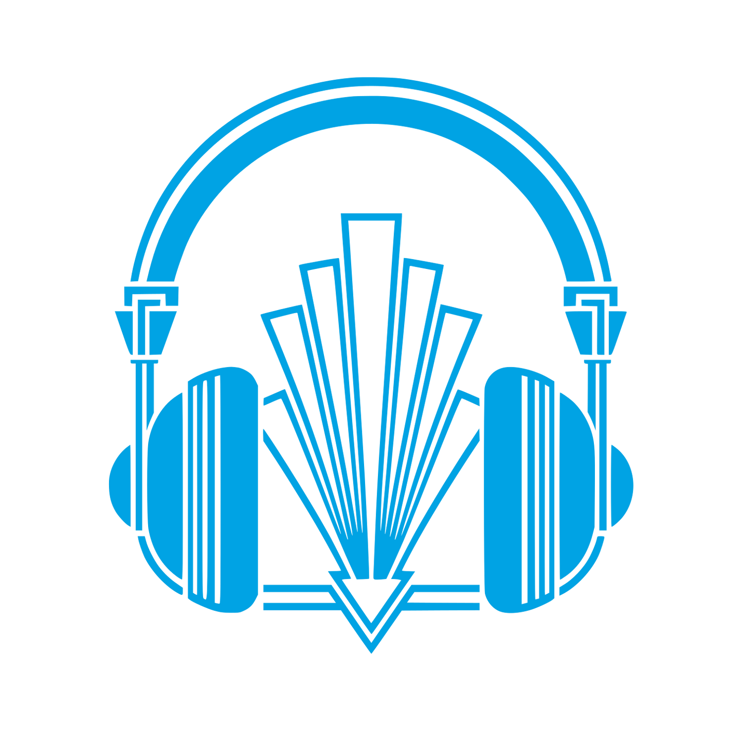 Art Deco Headphones Logo #00a3e4