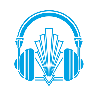 Art Deco Headphones Logo #00a3e4