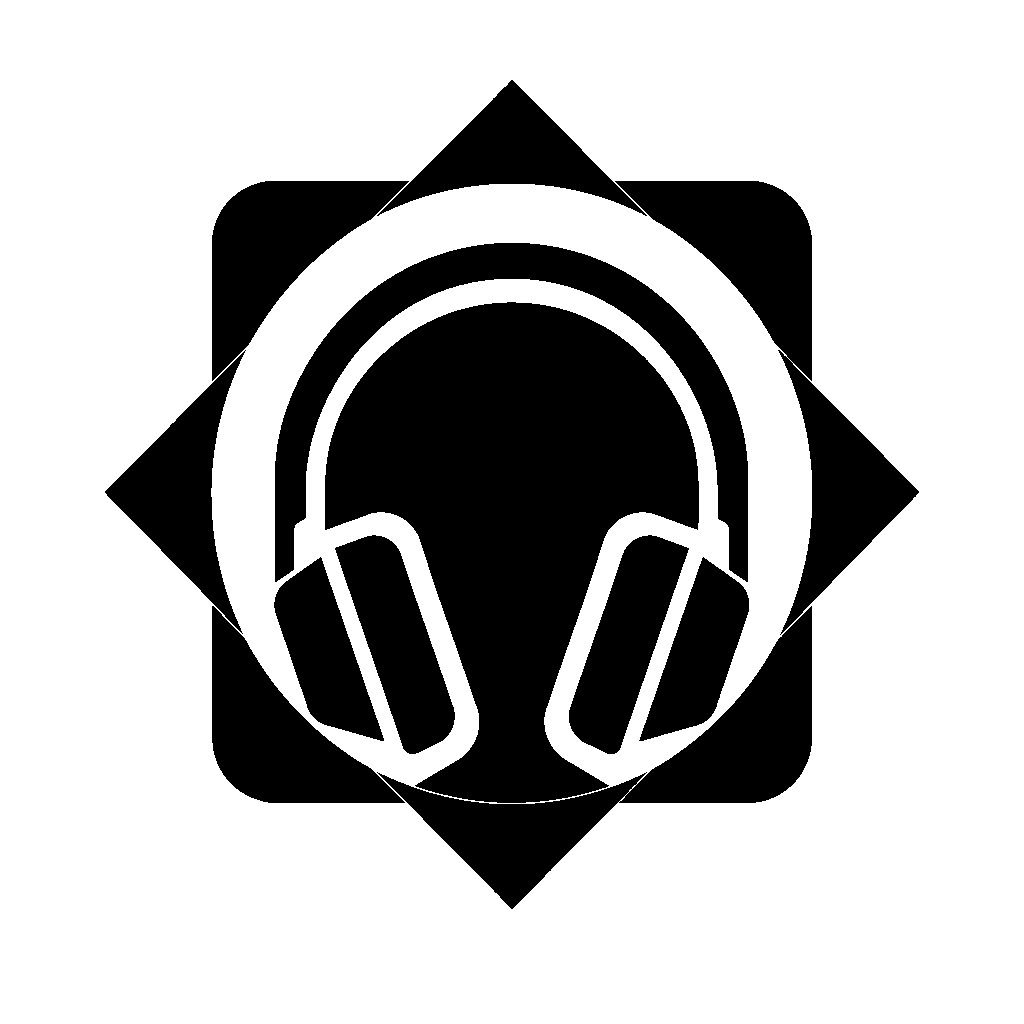 Headphones Star Emblem Logo