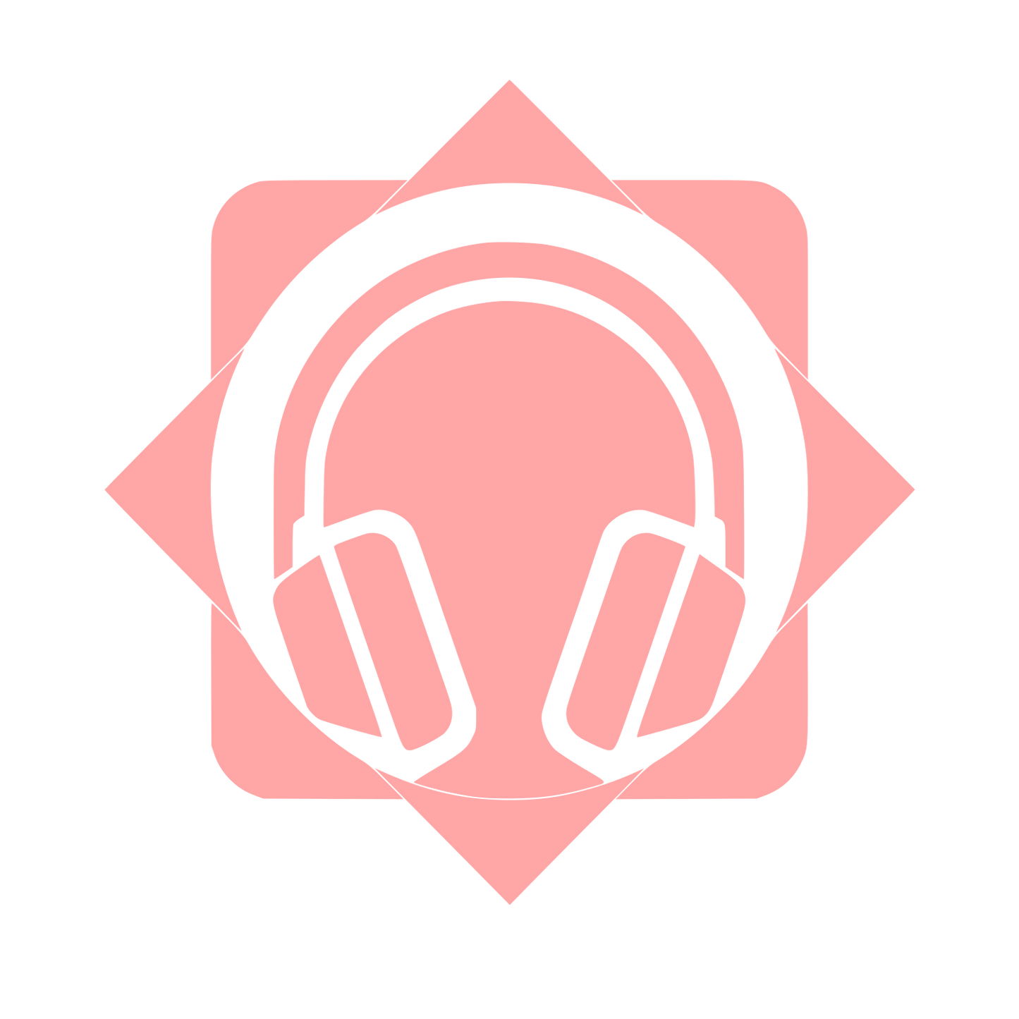 Headphones Star Emblem Logo #ffa6a6