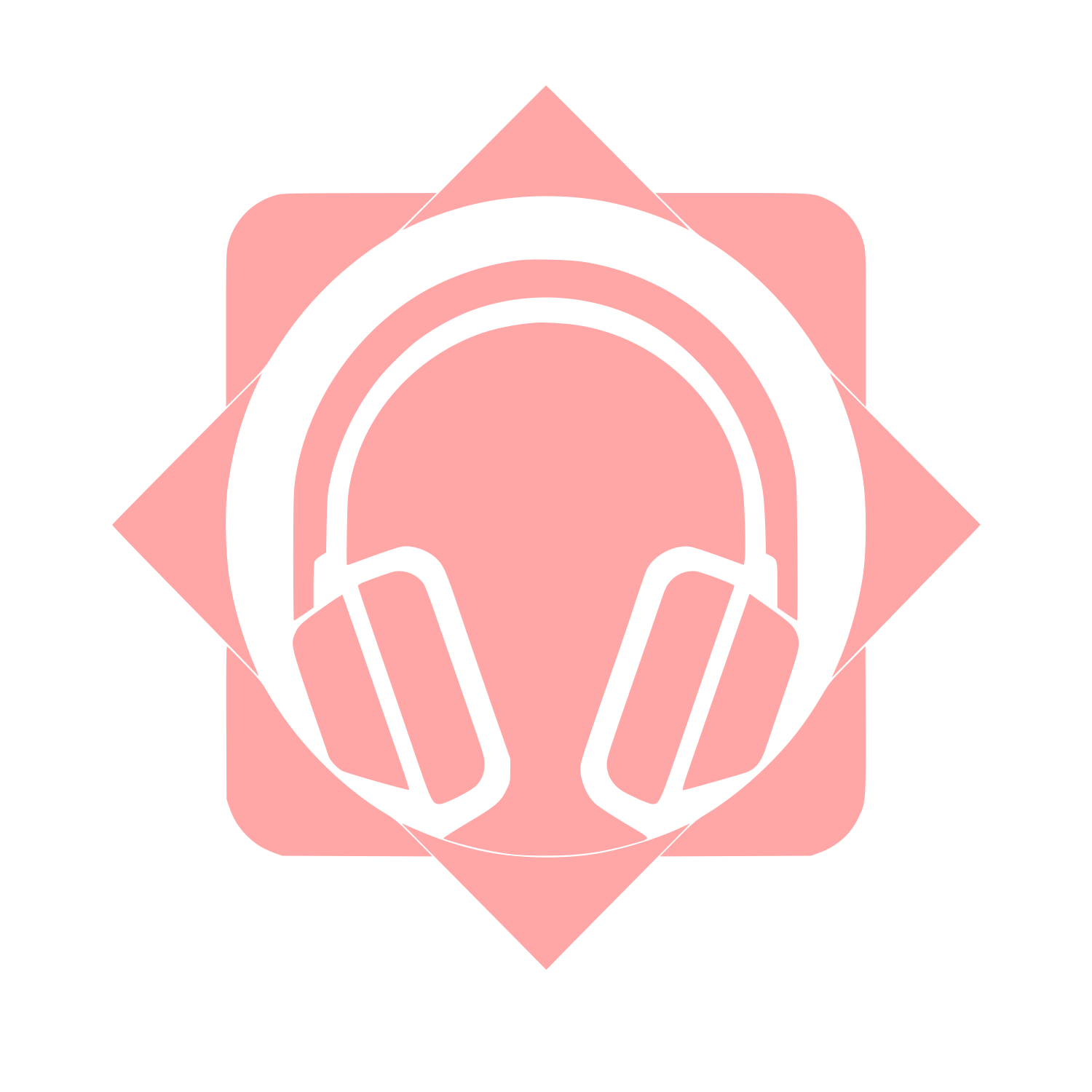 Headphones Star Emblem Logo #ffa6a6