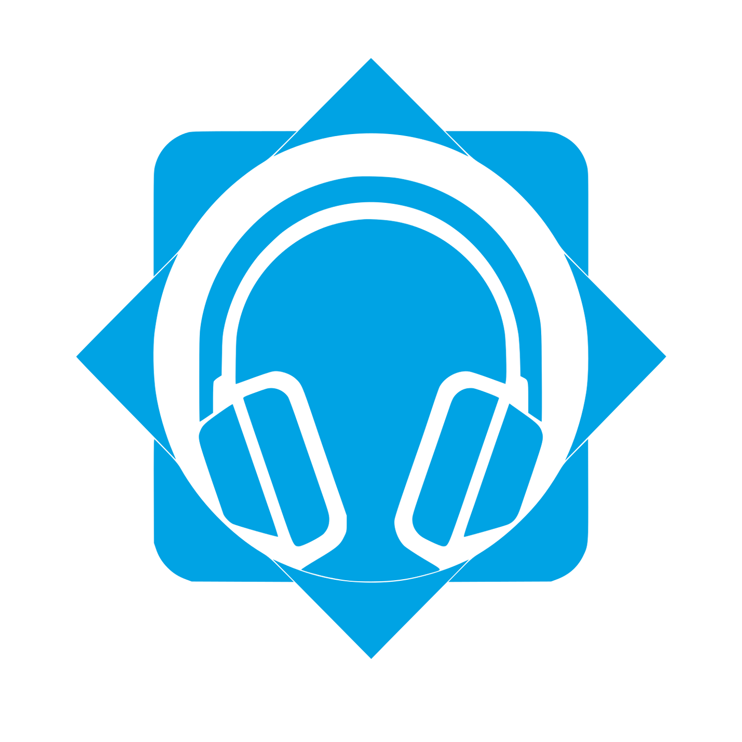 Headphones Star Emblem Logo #00a3e4