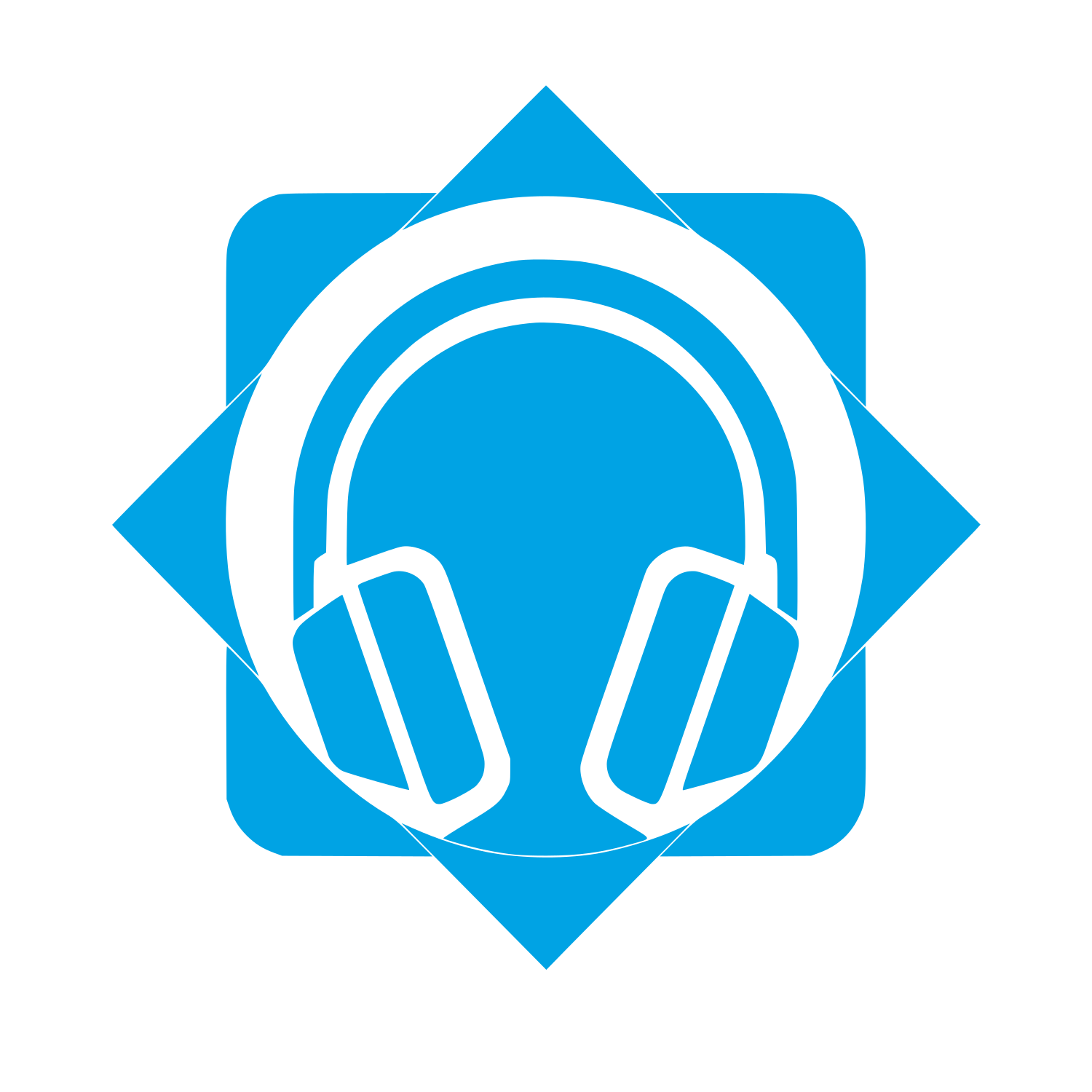 Headphones Star Emblem Logo #00a3e4