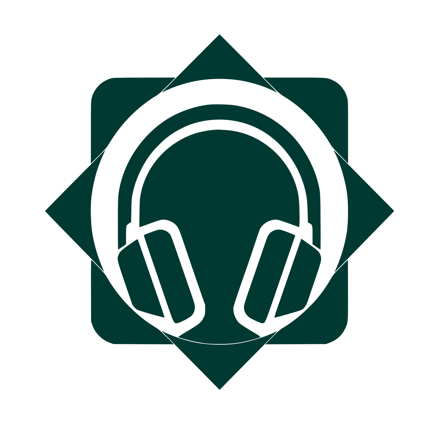 Headphones Star Emblem Logo #003932