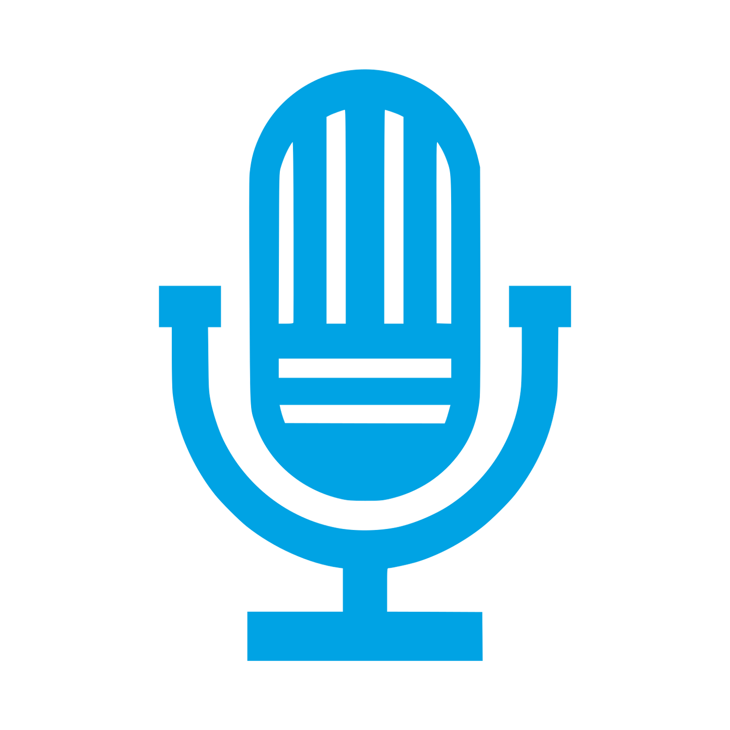 Retro Microphone Stand Logo #00a3e4