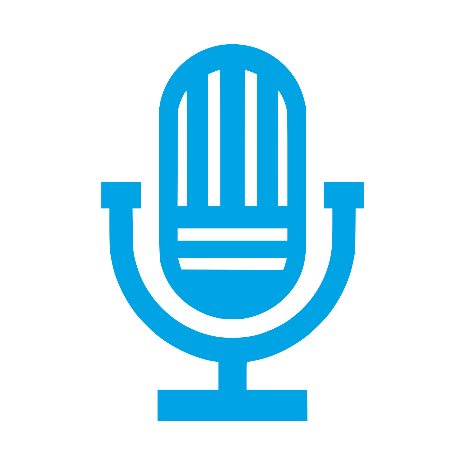 Retro Microphone Stand Logo #00a3e4