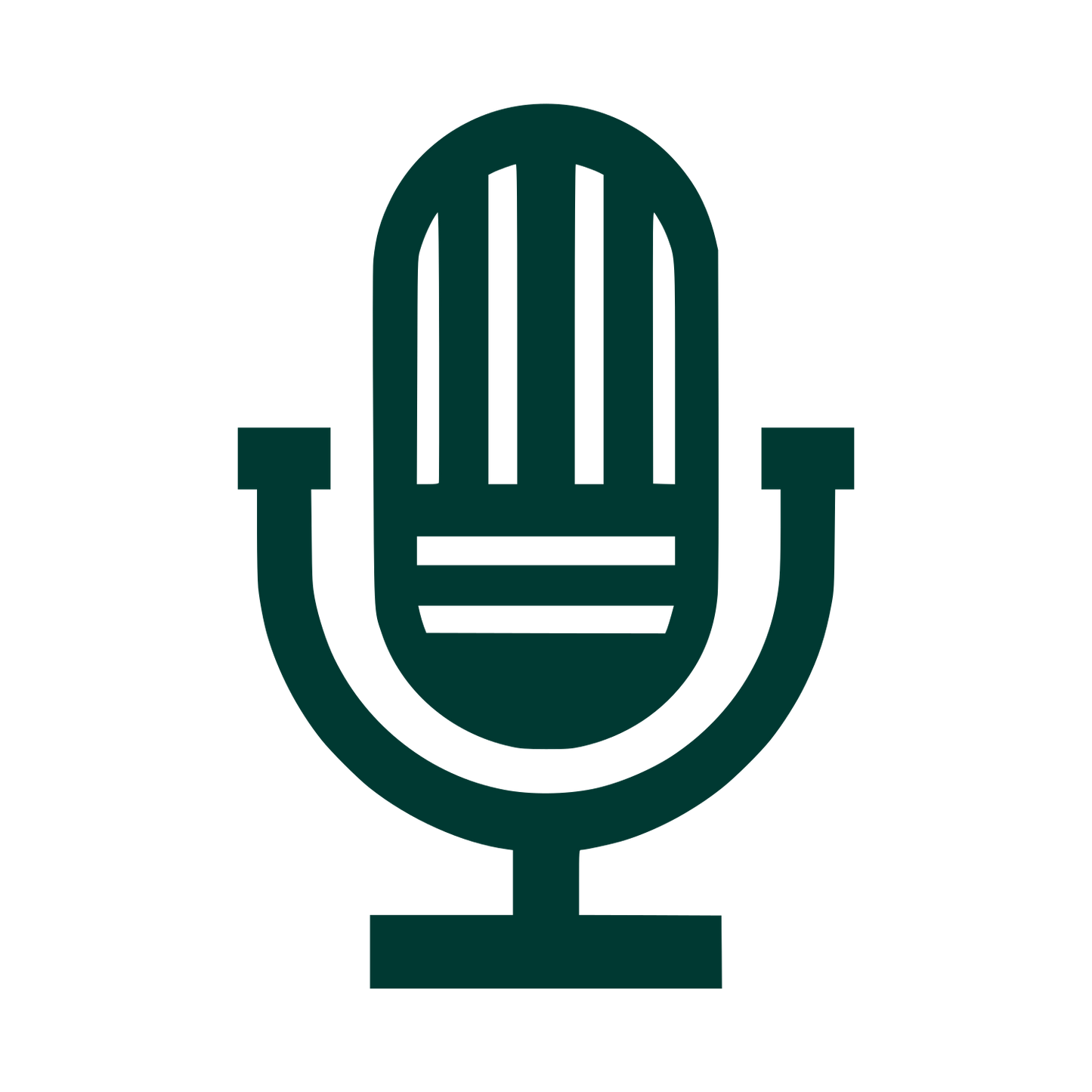 Retro Microphone Stand Logo #003932