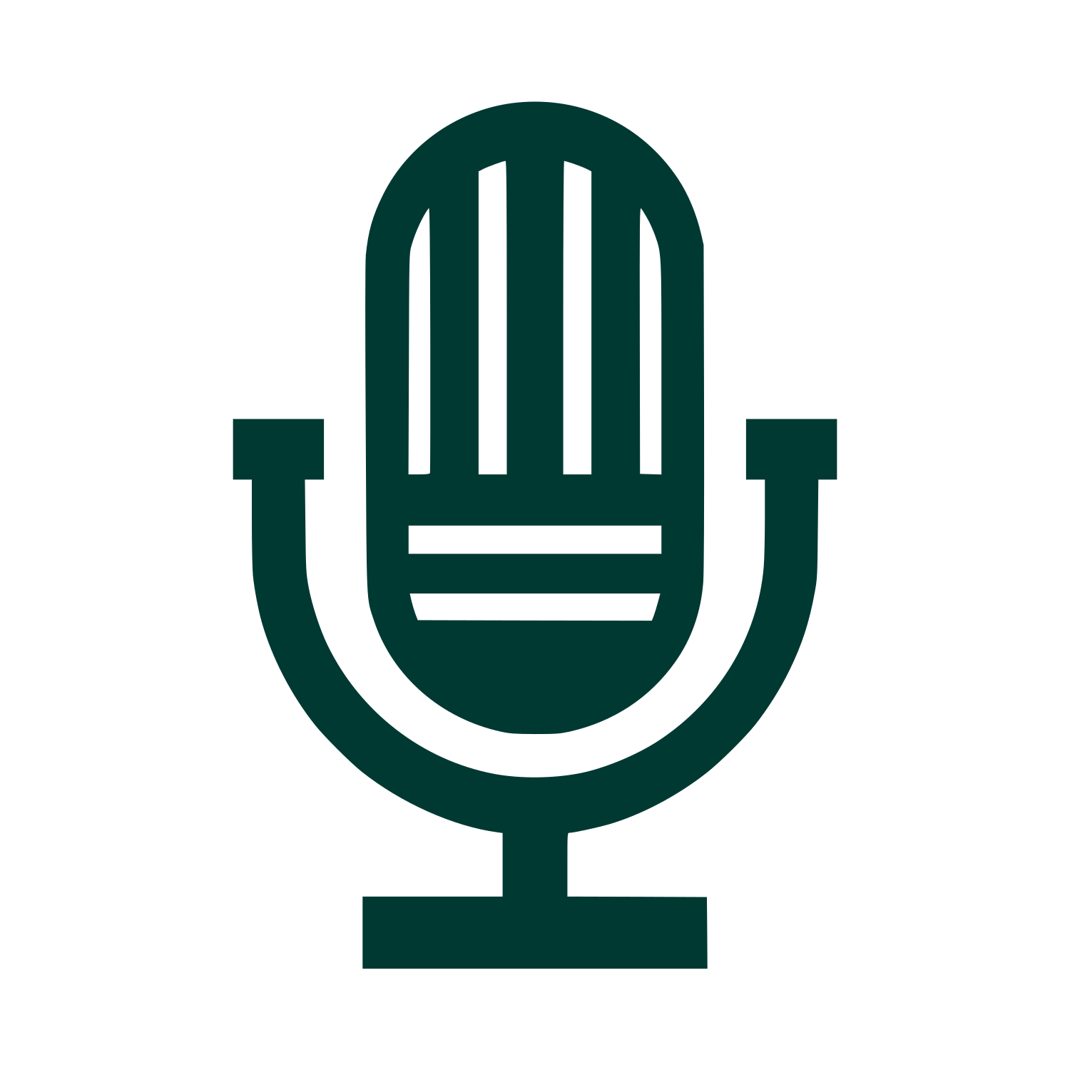 Retro Microphone Stand Logo #003932