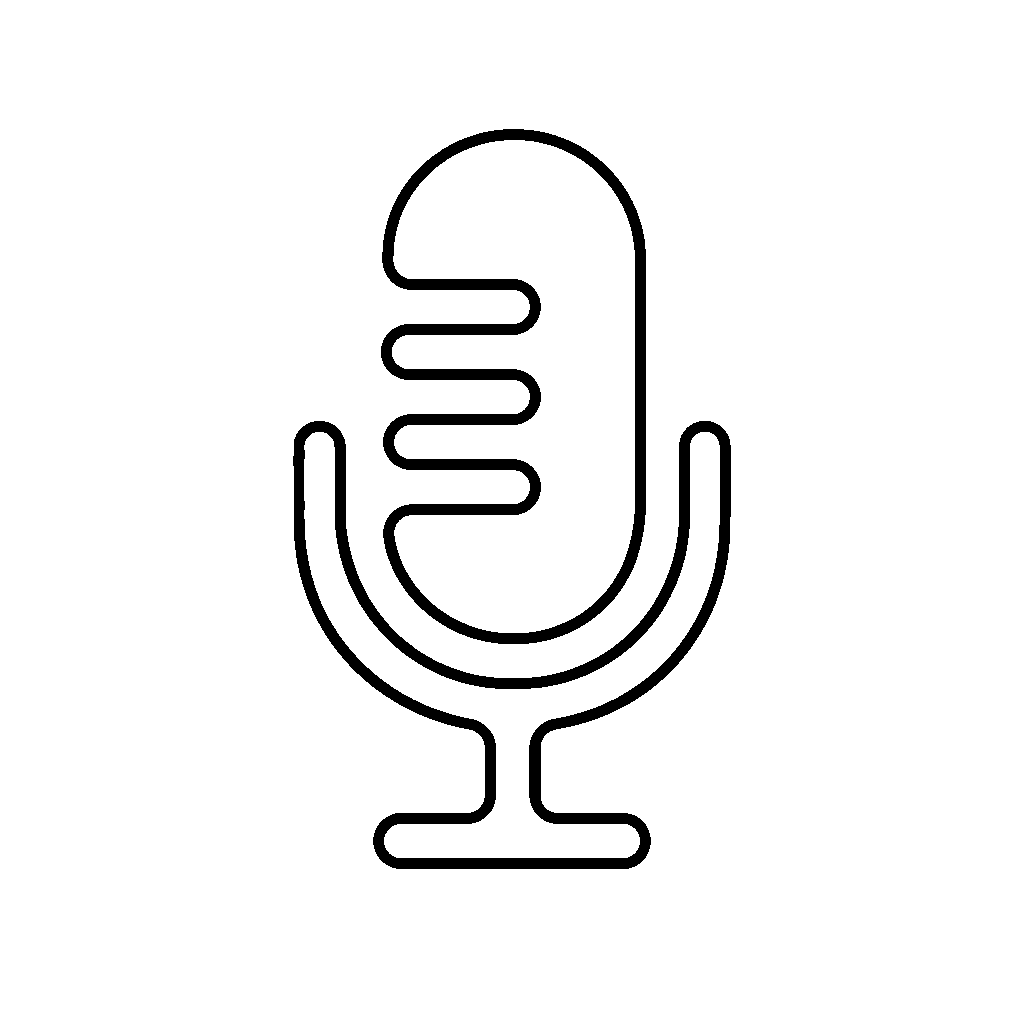 Retro Microphone Outline Logo