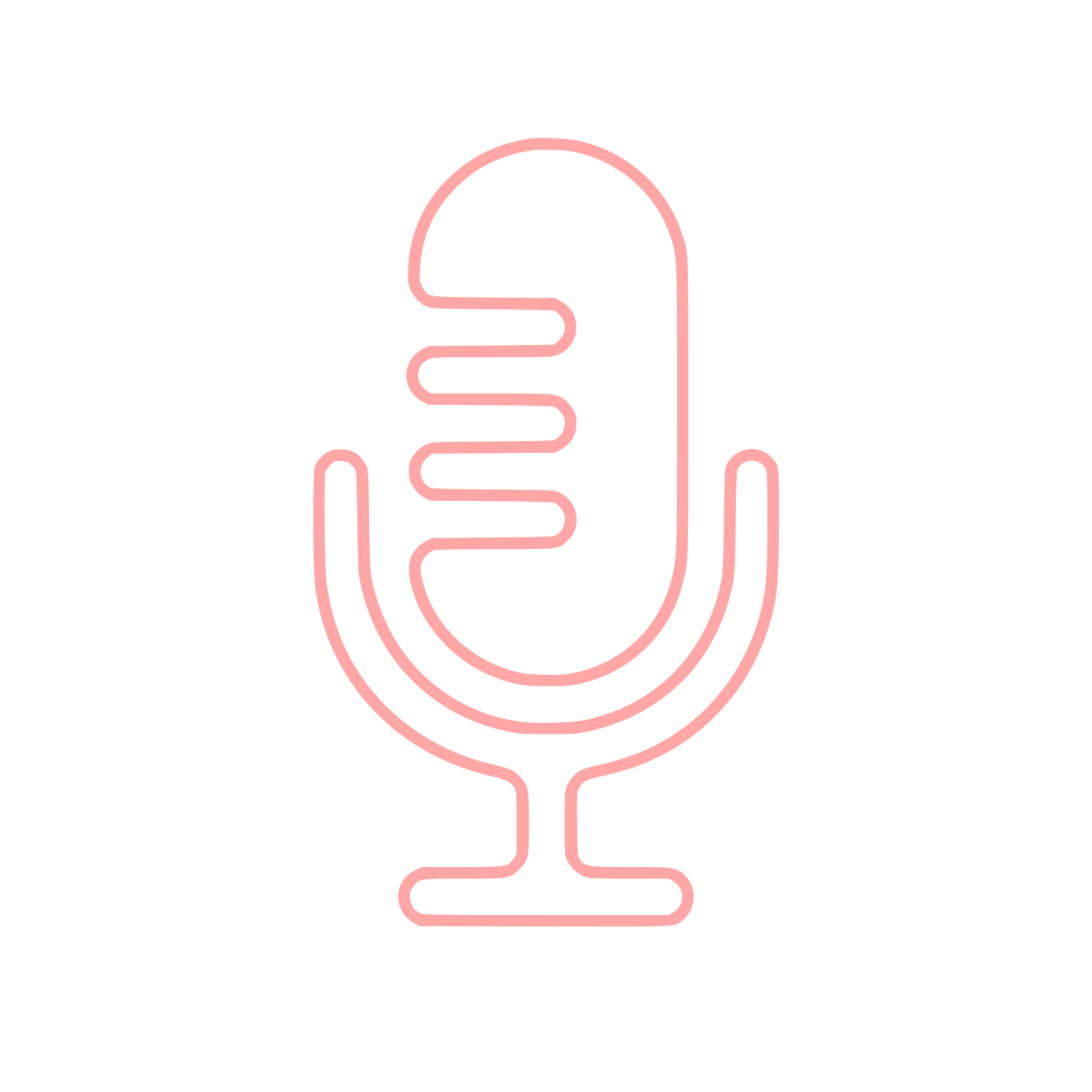 Retro Microphone Outline Logo #ffa6a6