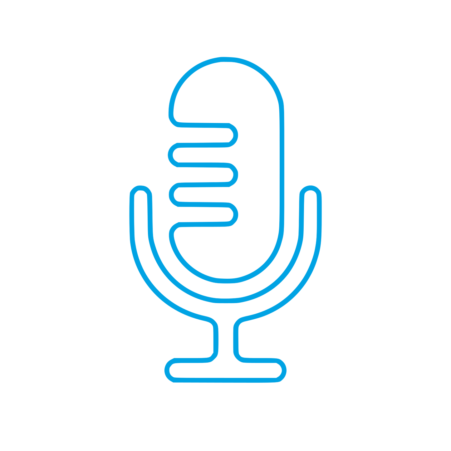 Retro Microphone Outline Logo #00a3e4