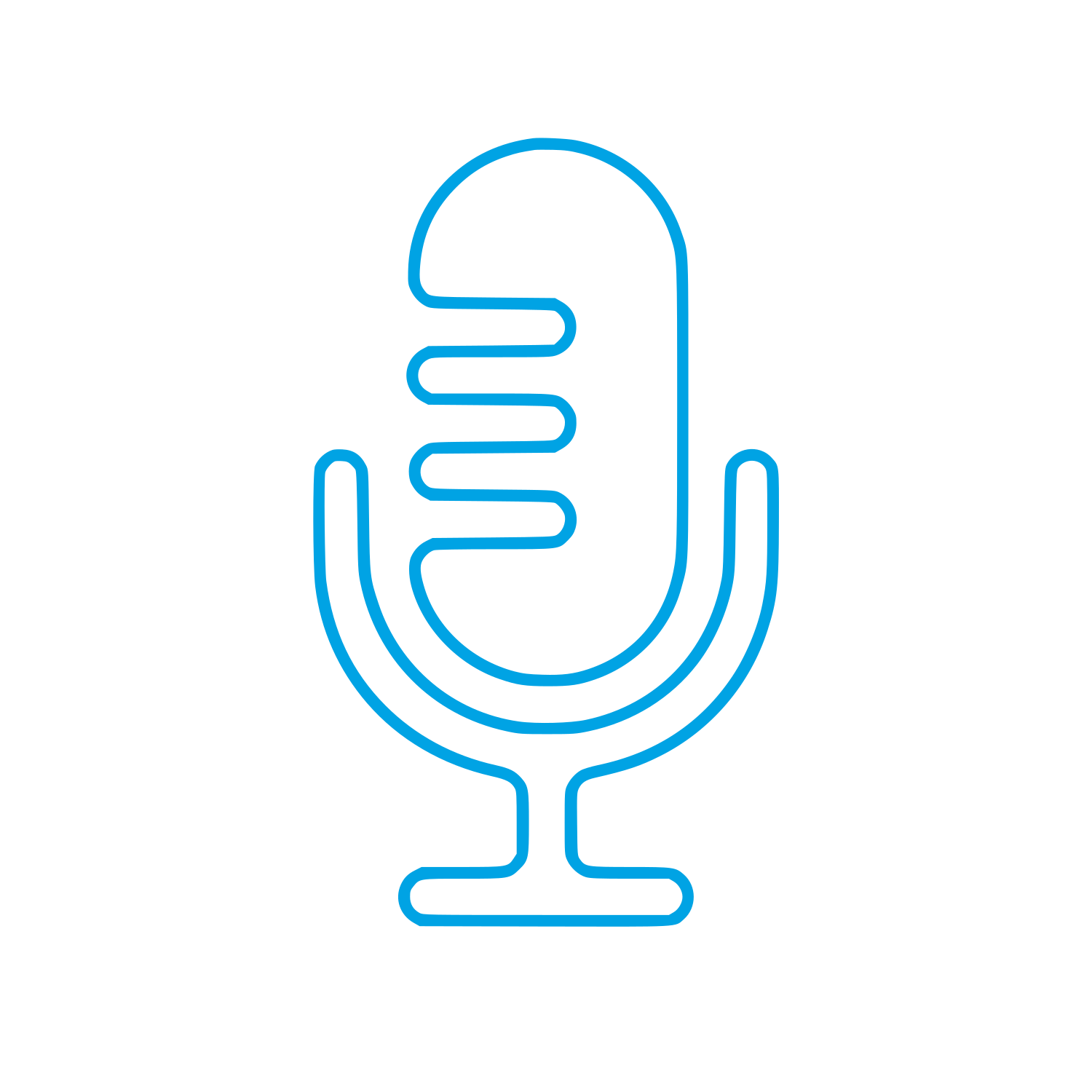 Retro Microphone Outline Logo #00a3e4