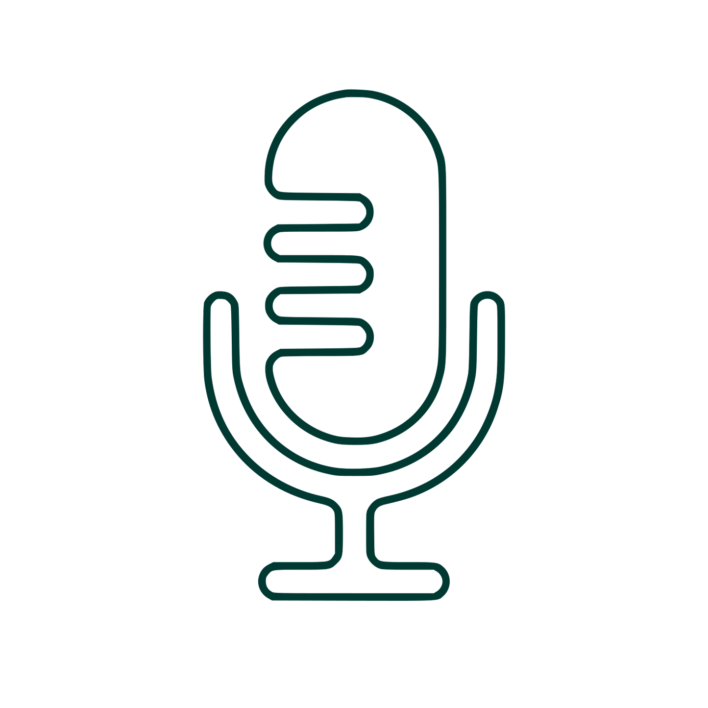Retro Microphone Outline Logo #003932