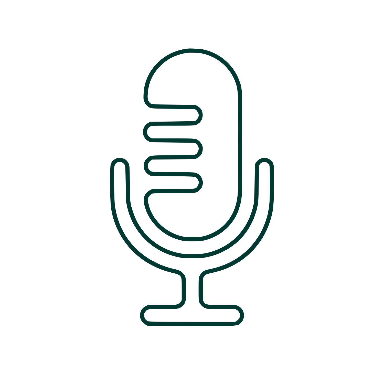 Retro Microphone Outline Logo #003932