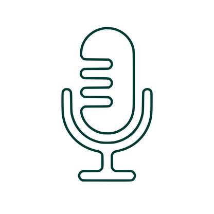 Retro Microphone Outline Logo #003932