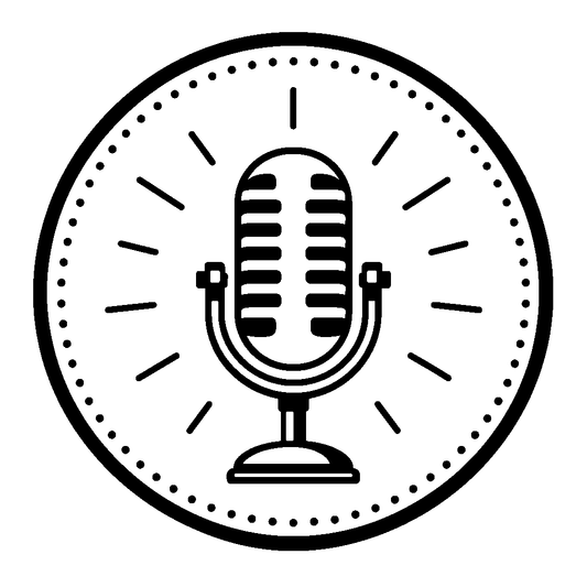 Vintage Microphone Circle Logo