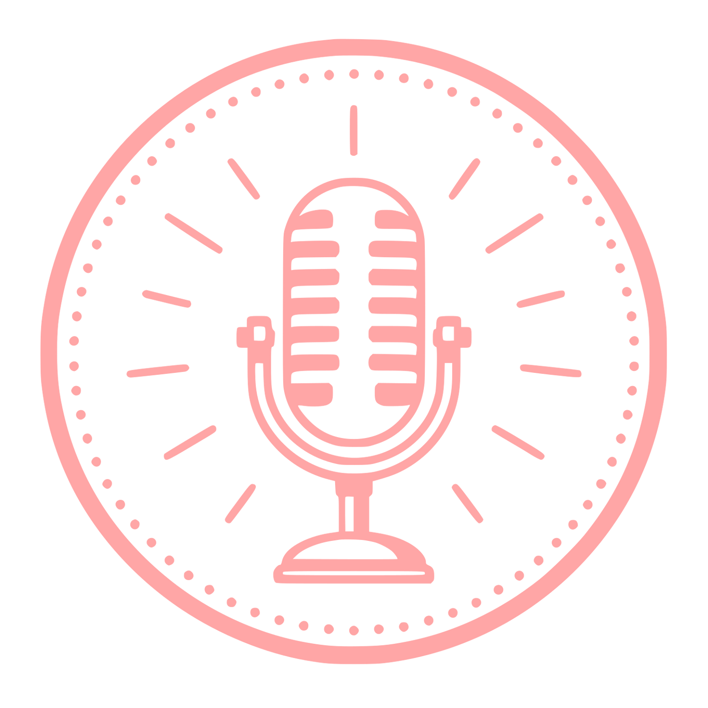 Vintage Microphone Circle Logo #ffa6a6
