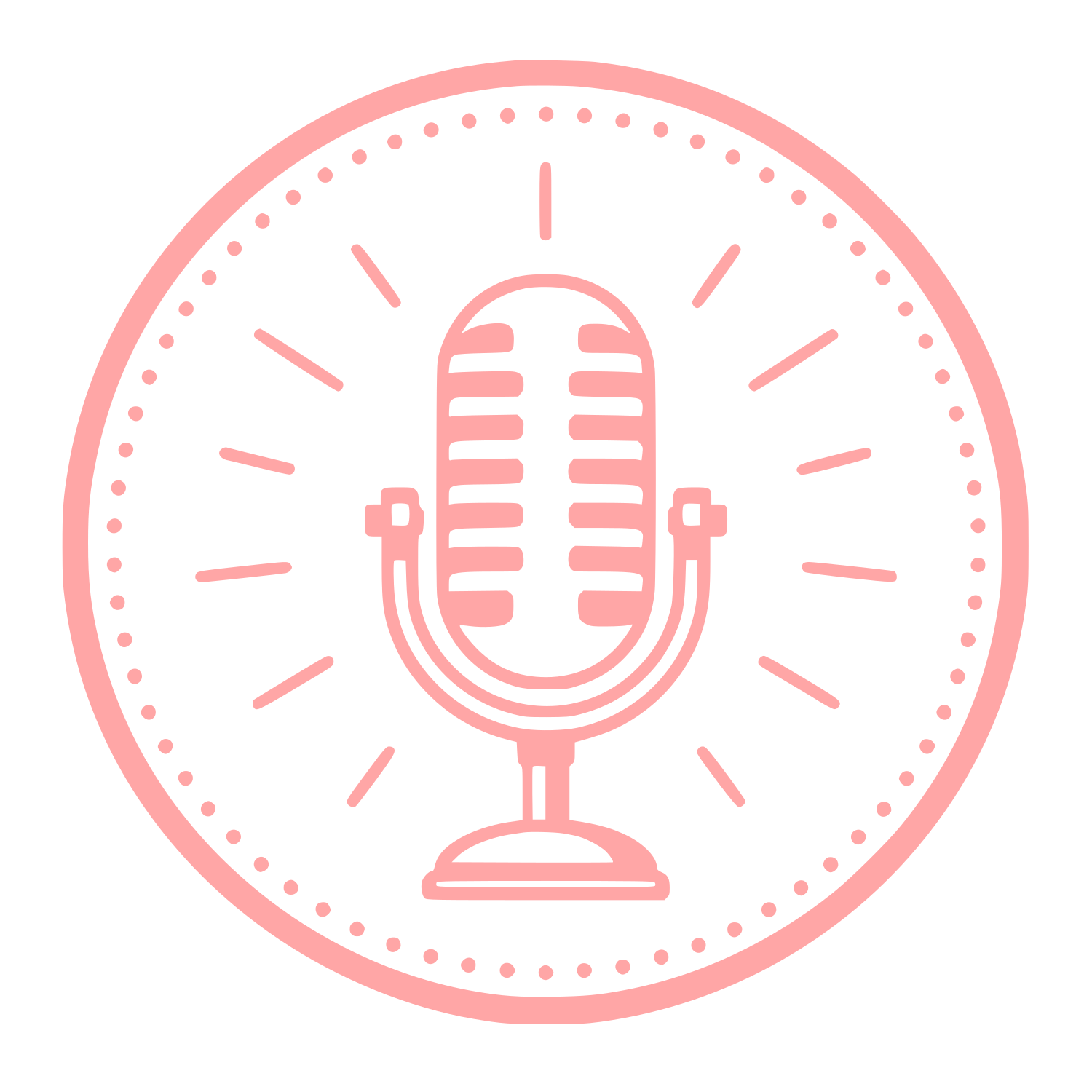 Vintage Microphone Circle Logo #ffa6a6