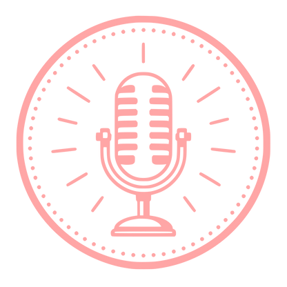 Vintage Microphone Circle Logo #ffa6a6