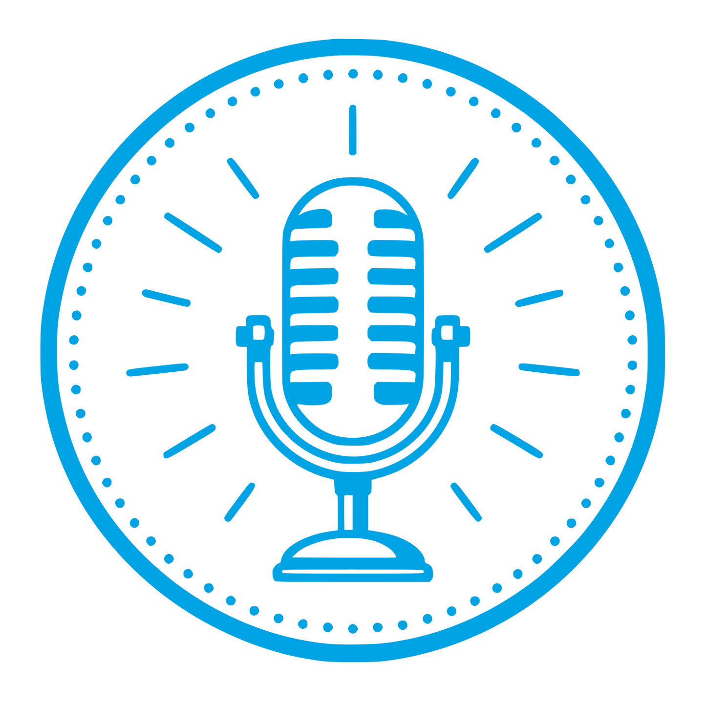 Vintage Microphone Circle Logo #00a3e4