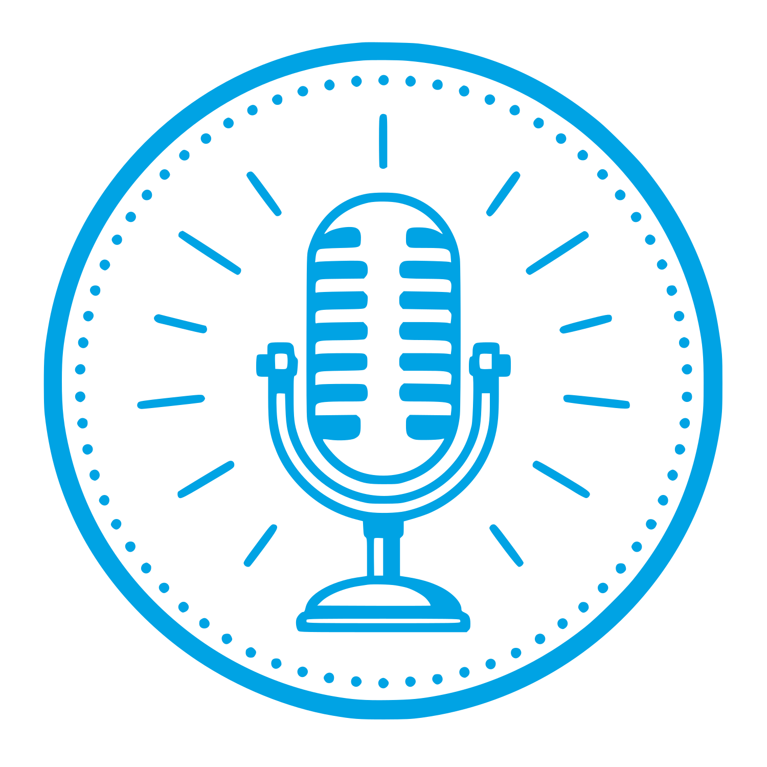 Vintage Microphone Circle Logo #00a3e4