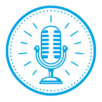 Vintage Microphone Circle Logo #00a3e4