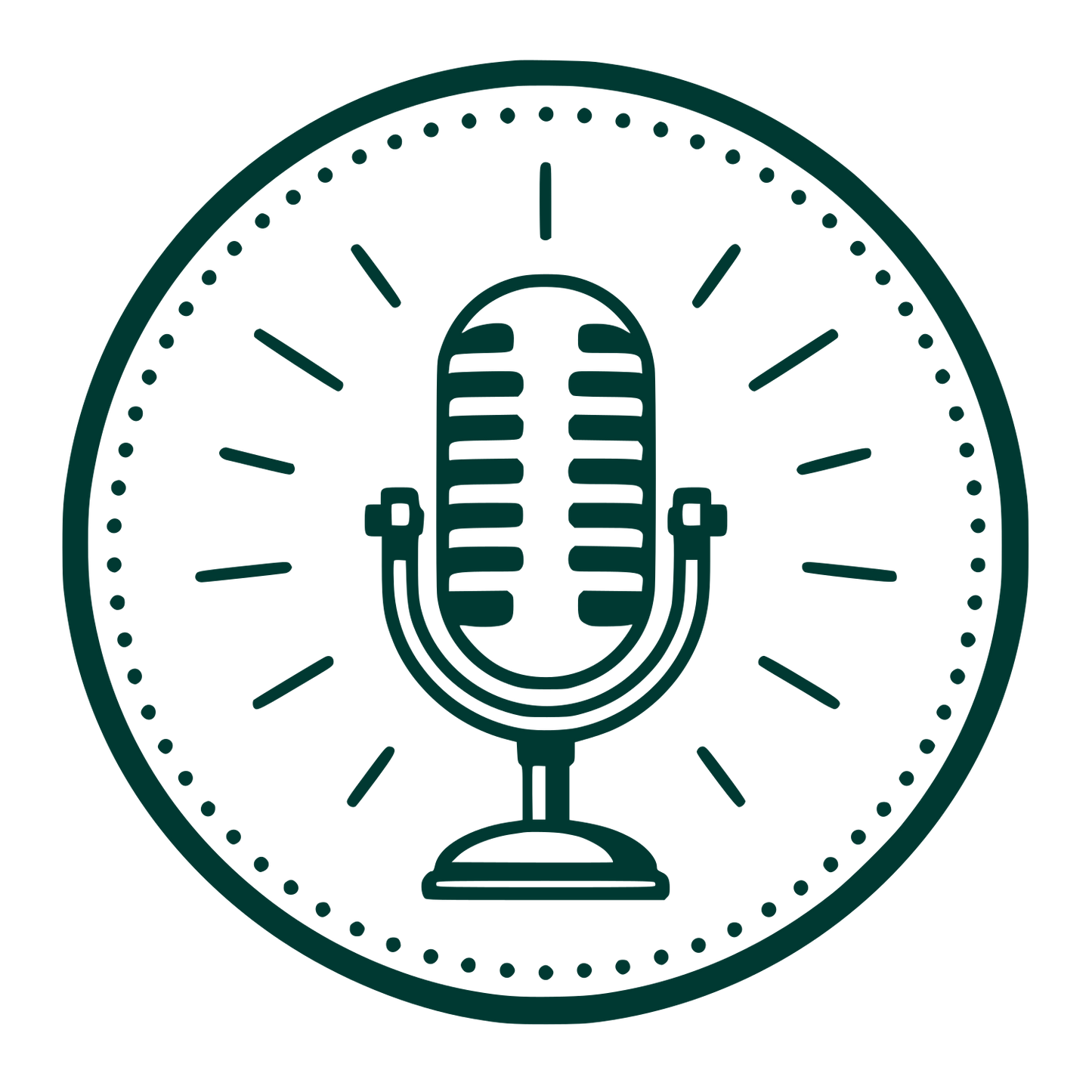 Vintage Microphone Circle Logo #003932