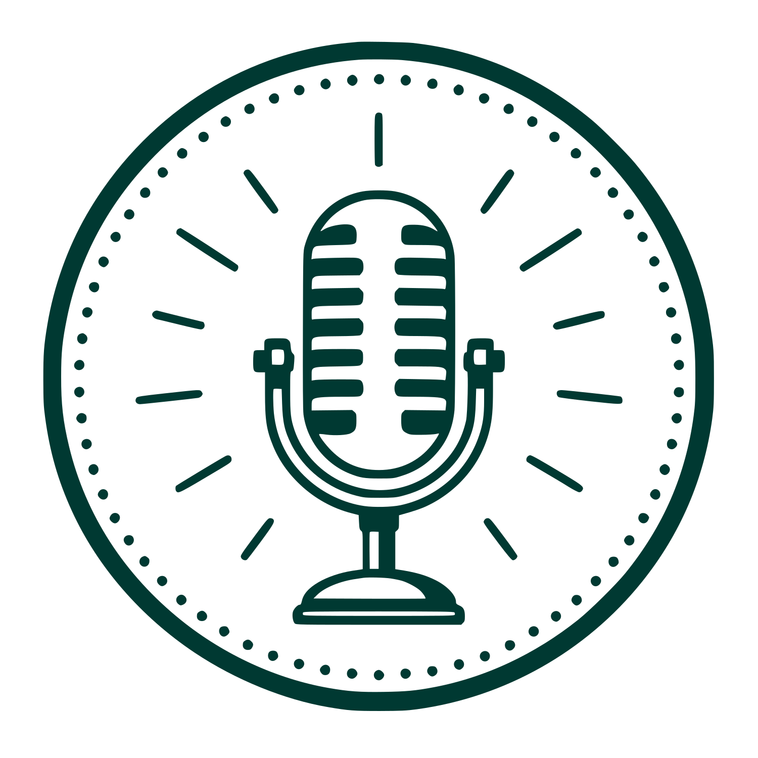 Vintage Microphone Circle Logo #003932