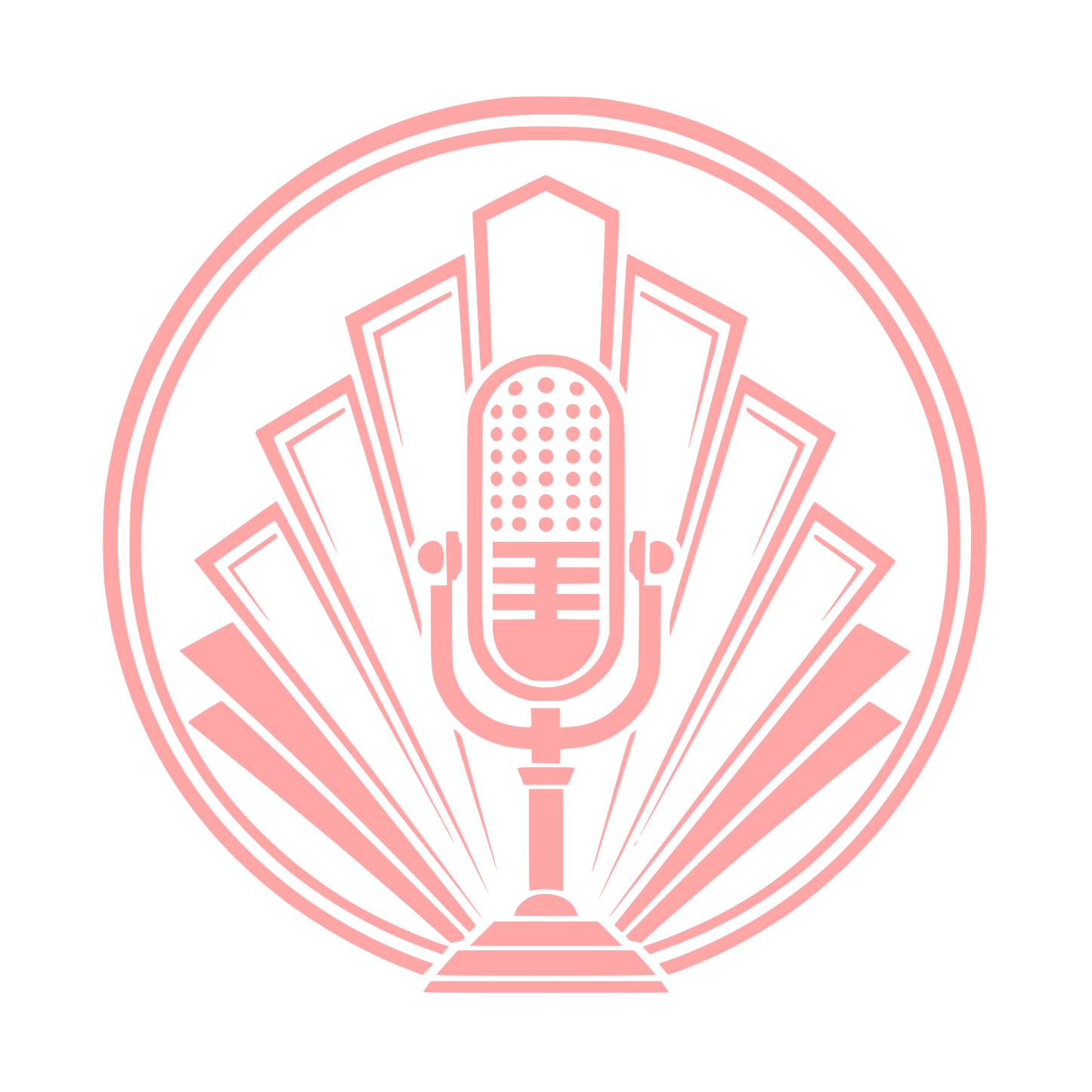 Vintage Microphone Circle Logo #ffa6a6