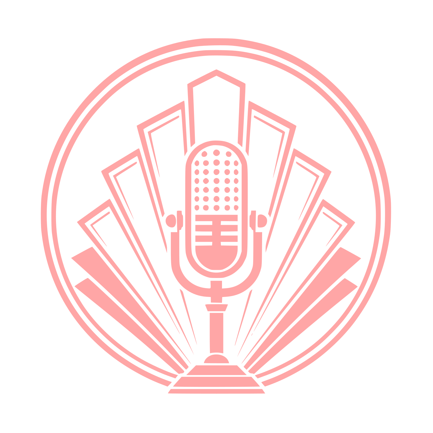 Vintage Microphone Circle Logo #ffa6a6