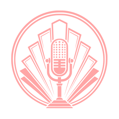 Vintage Microphone Circle Logo #ffa6a6