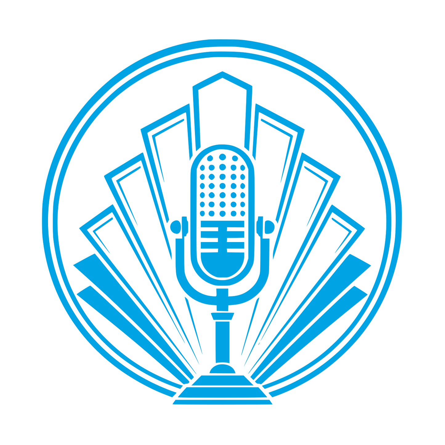 Vintage Microphone Circle Logo #00a3e4