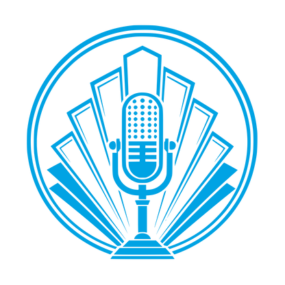 Vintage Microphone Circle Logo #00a3e4