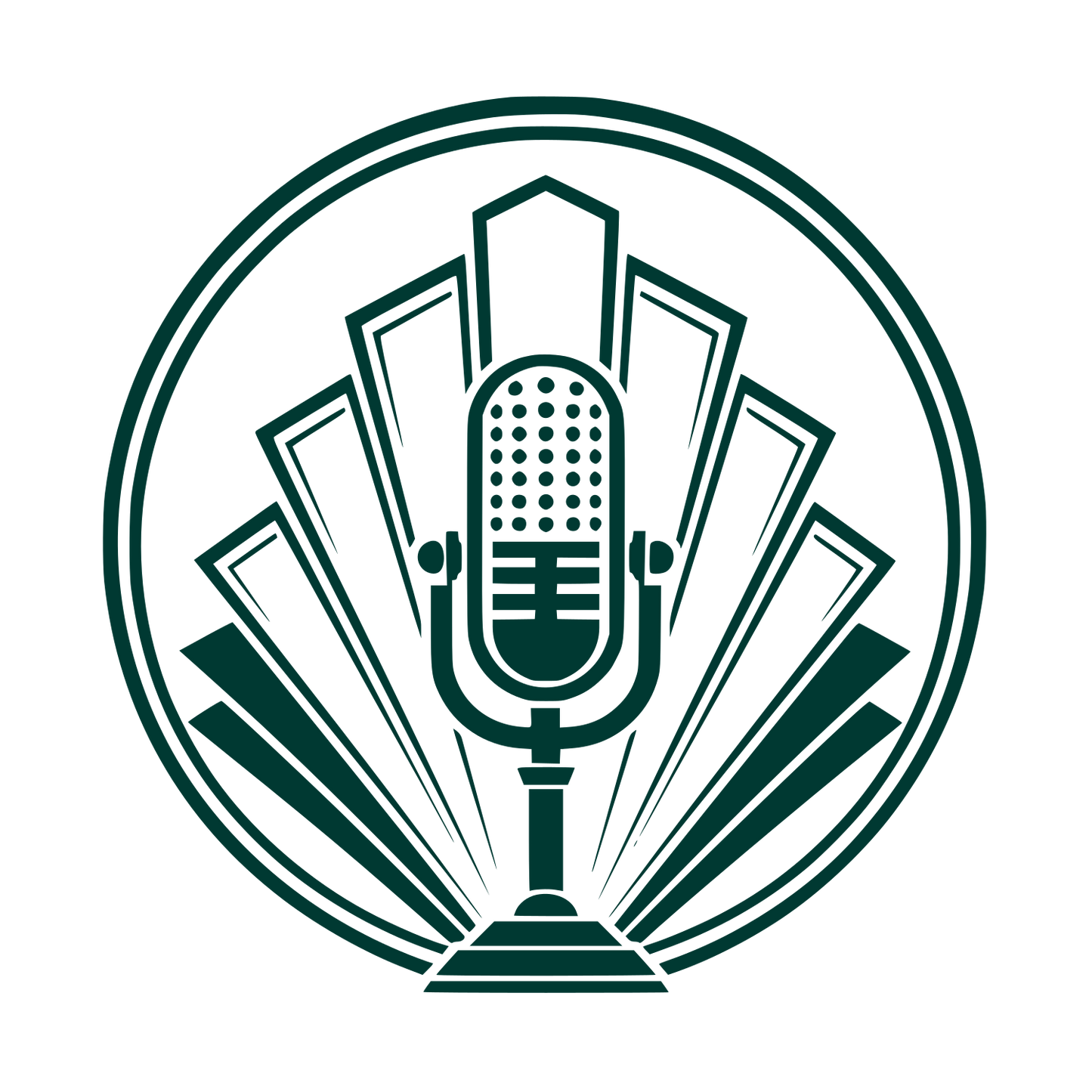 Vintage Microphone Circle Logo #003932