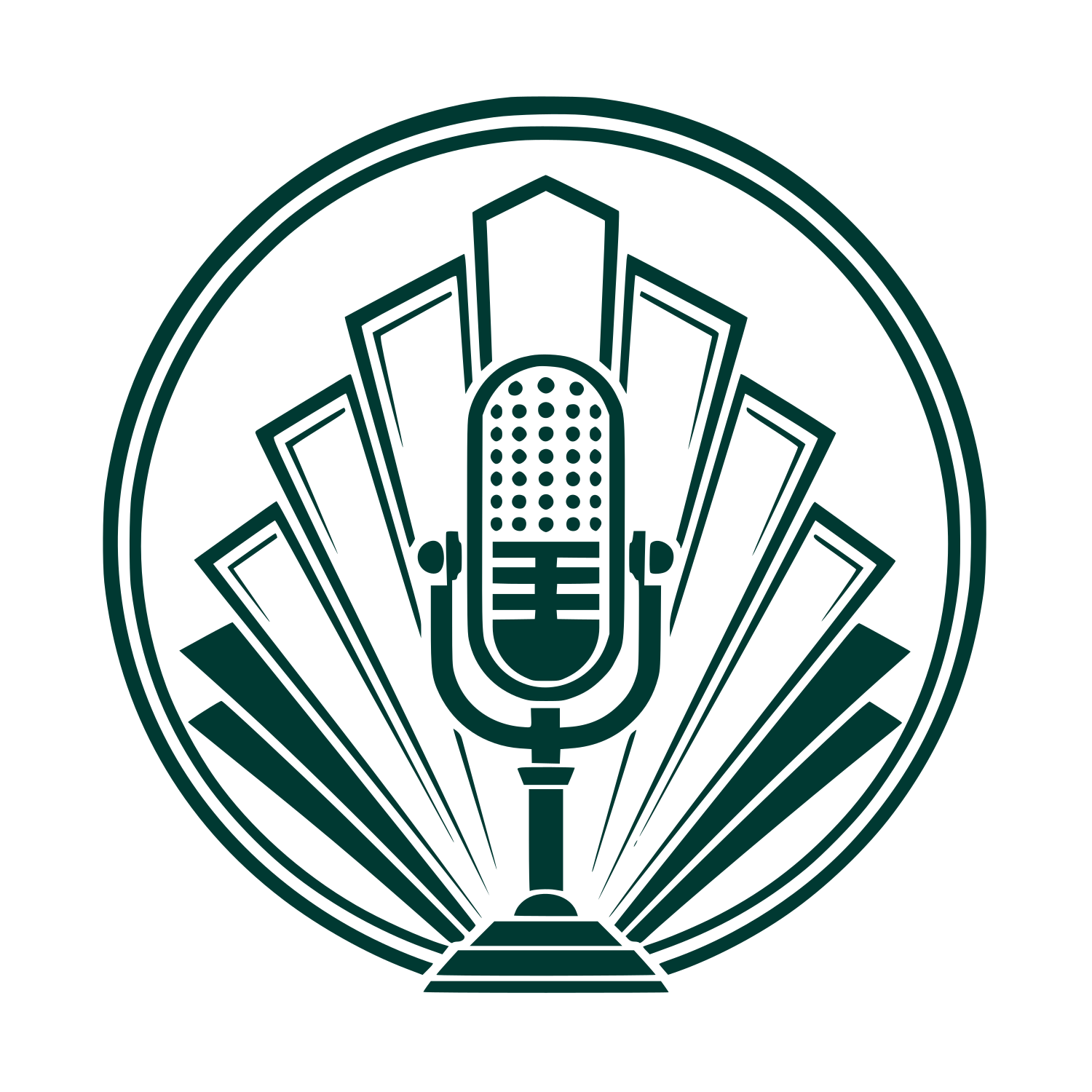 Vintage Microphone Circle Logo #003932