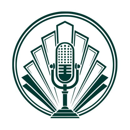 Vintage Microphone Circle Logo #003932