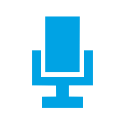 Pixel Microphone Stand Logo #00a3e4