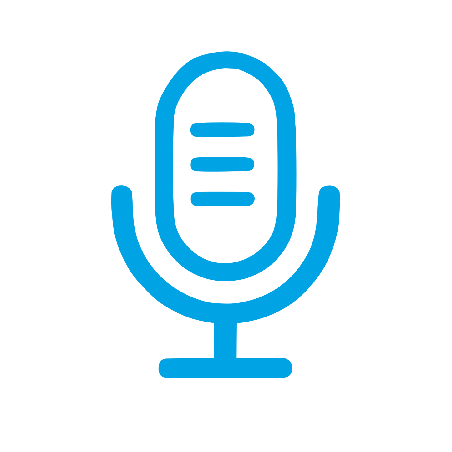 Microphone Outline Logo #00a3e4