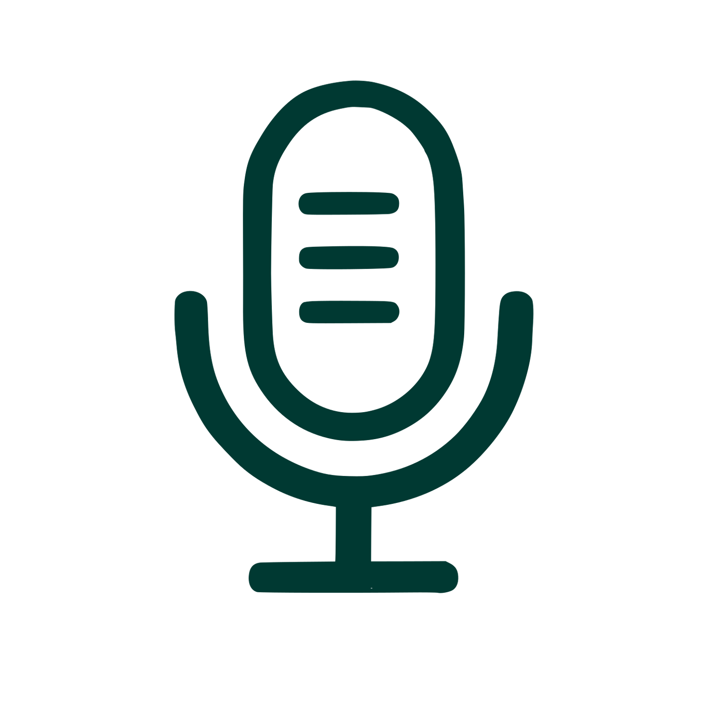 Microphone Outline Logo #003932