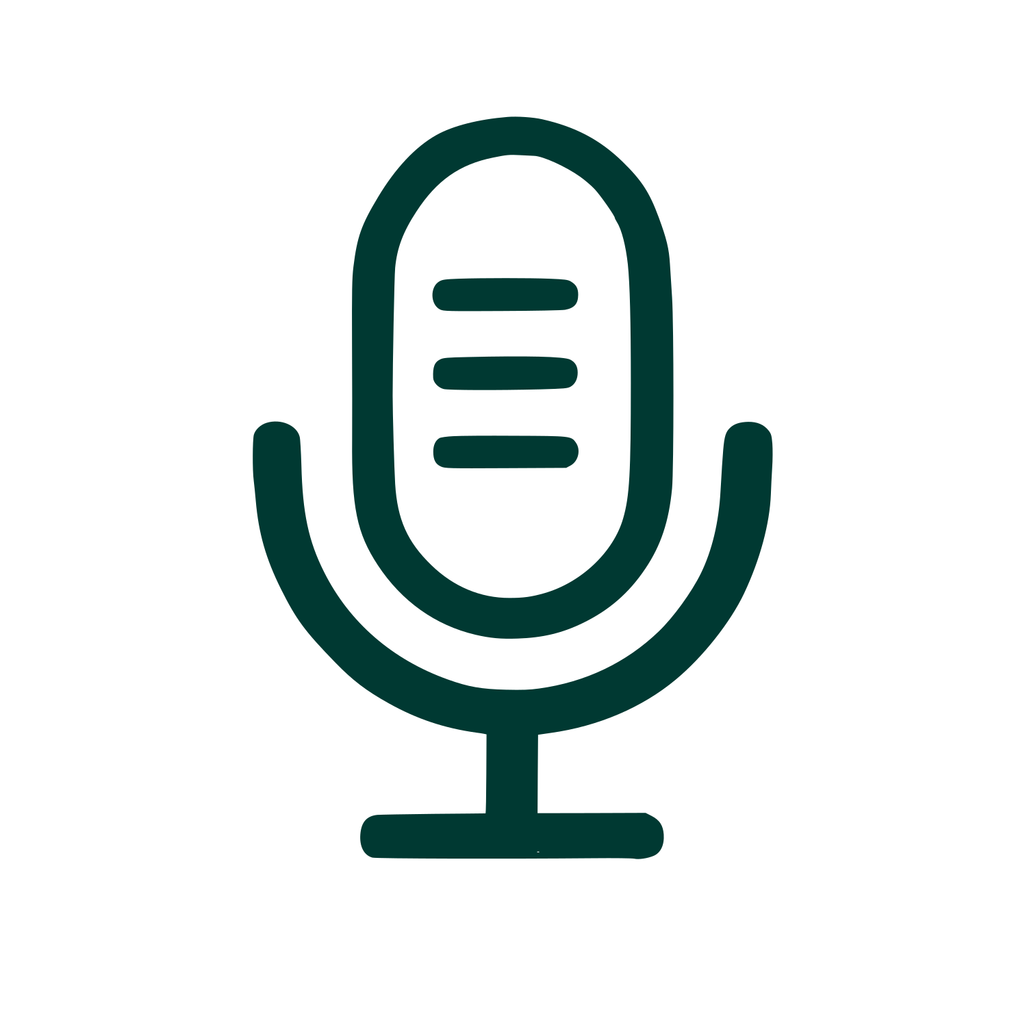 Microphone Outline Logo #003932