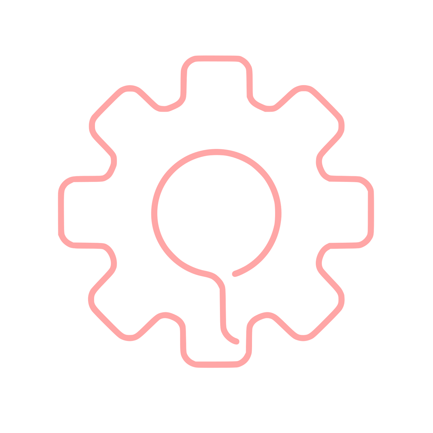 Gear Person Outline Logo #ffa6a6