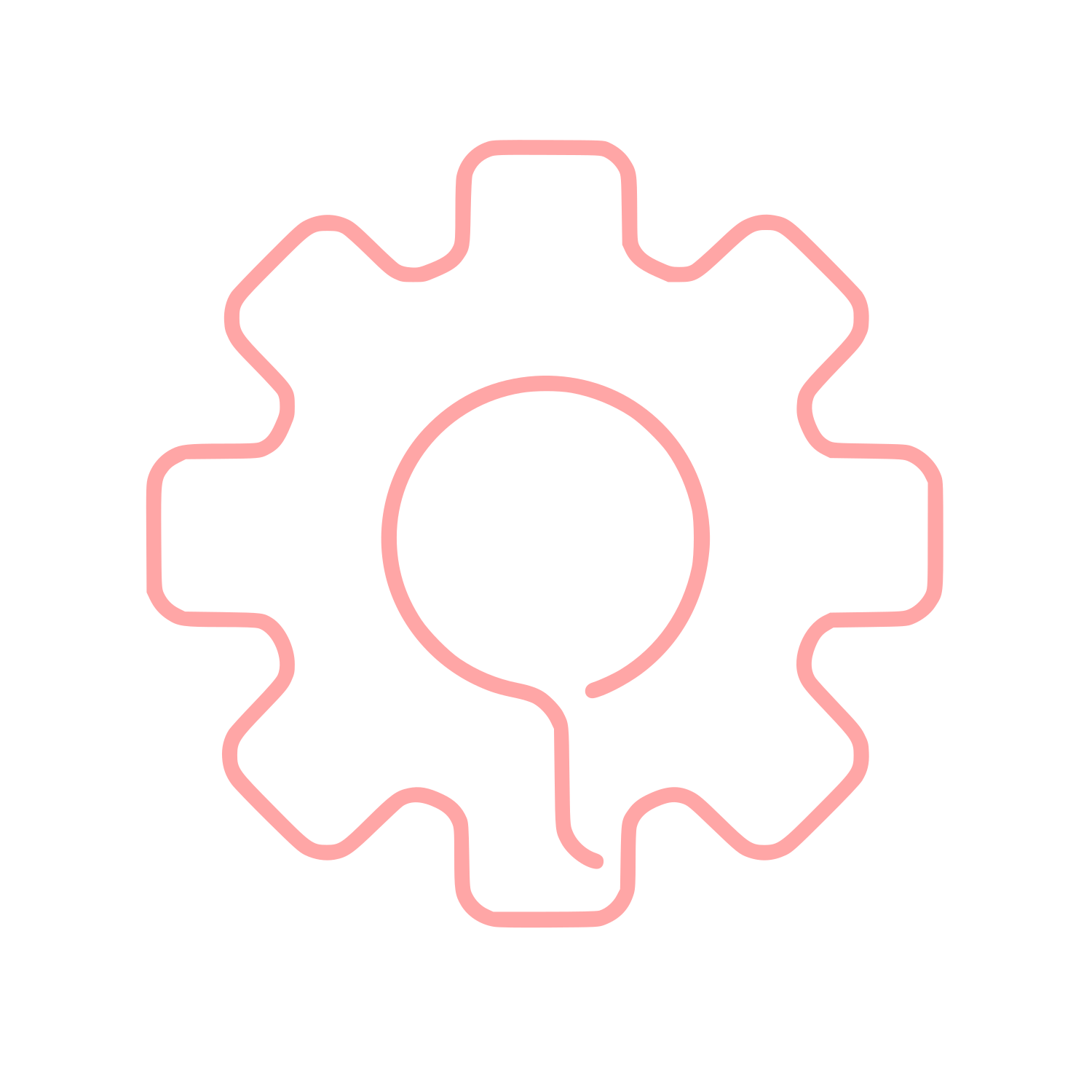 Gear Person Outline Logo #ffa6a6