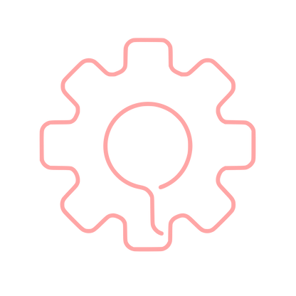 Gear Person Outline Logo #ffa6a6